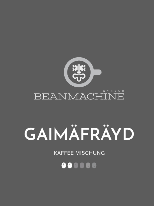 Gaimäfräyd Kaffee-Etikett